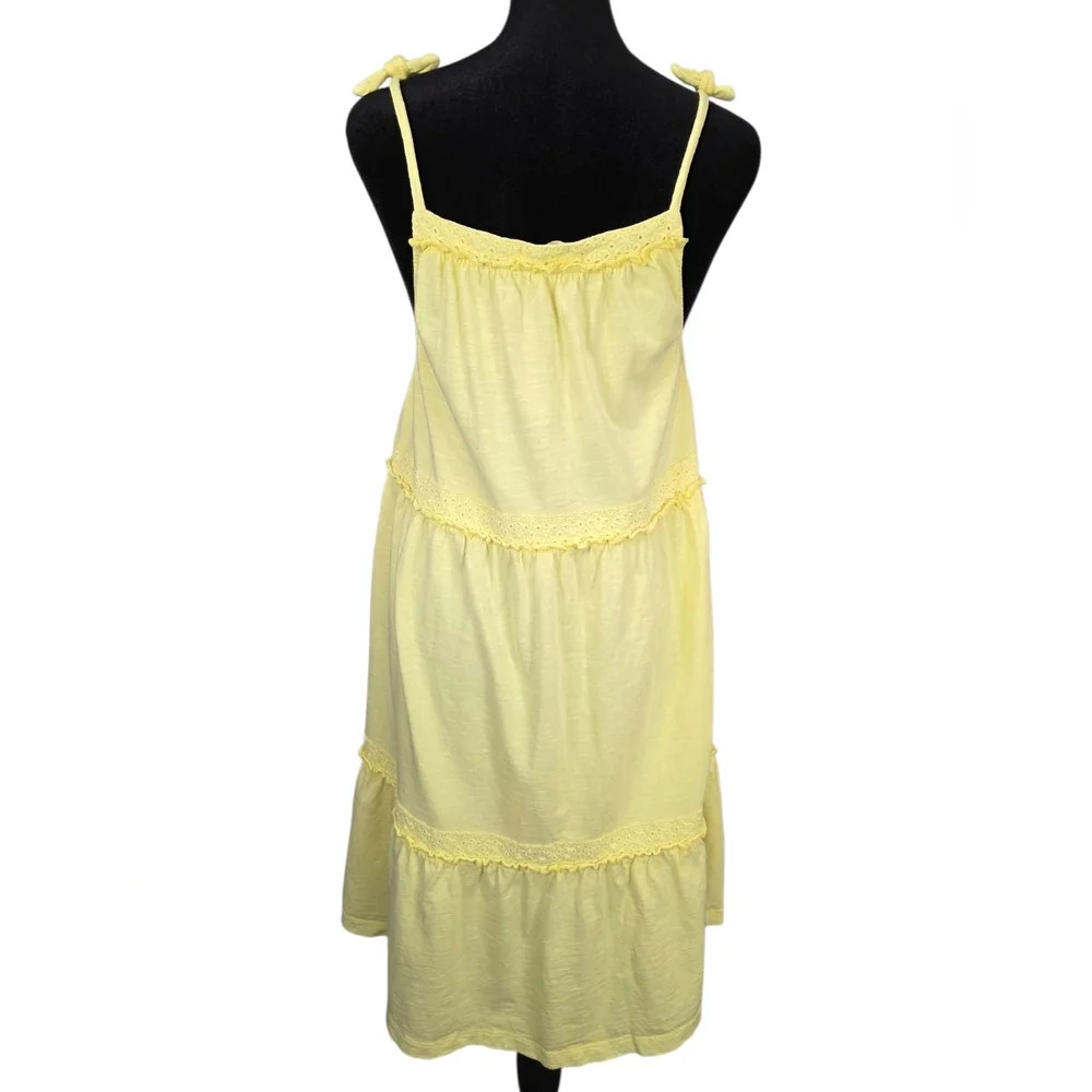 Boden Yellow Cotton Tiered Sundress Eyelet Lace Trim Girls 15-16Y Coastal Summer
